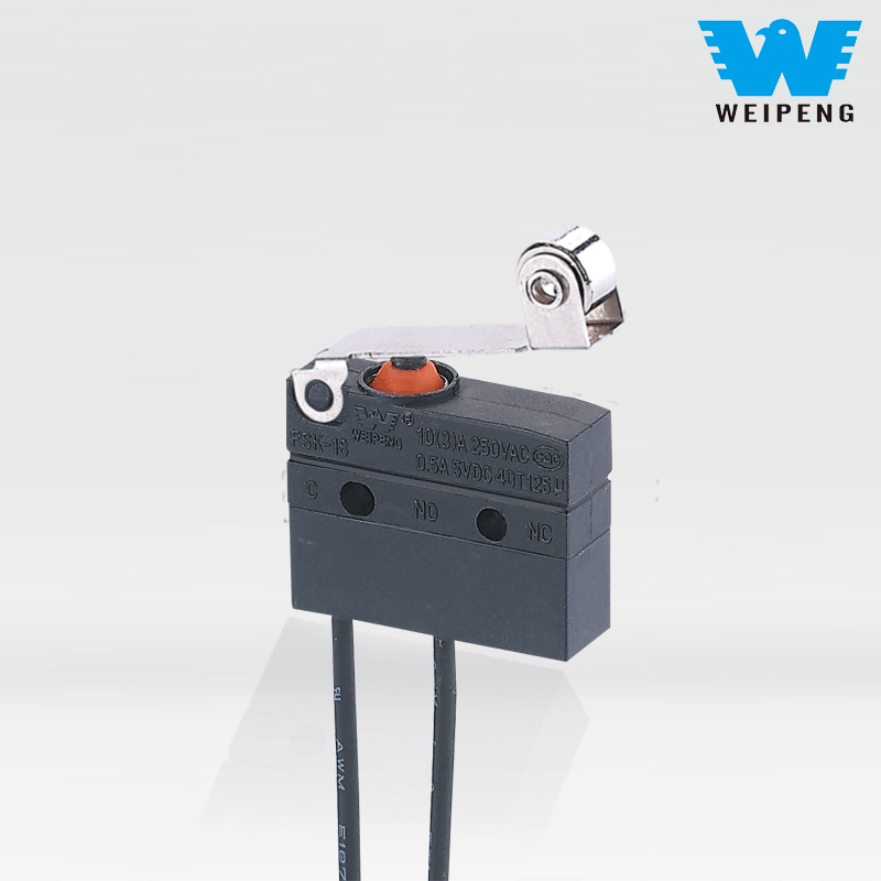 Водонепроникний мікроперемикач з дротами та важелями